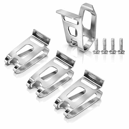 Image of 4 PCS Tool Belt Hook for Makita Eclectric Tools, Heavy Duty Belt Hooks with 4 Screws (1cm), Stainless Steel Belt Hooks for Makita DHP480 DHP482 HP457 HP347 TD127 TD126 (Silver)