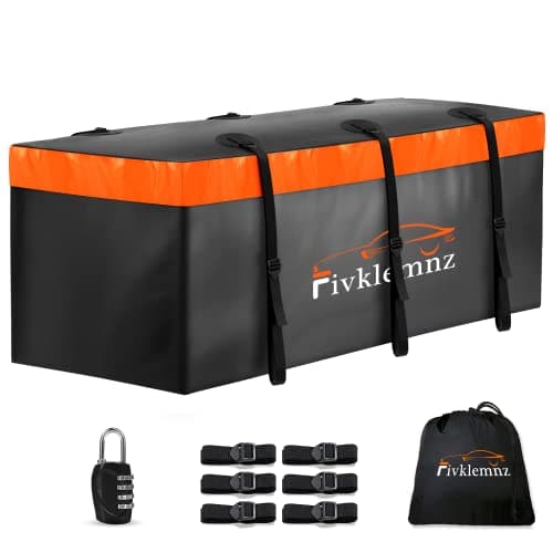 Image of Hitch Mount Cargo Carrier Bag, 20 Cubic Feet 100% Waterproof Car Tray Luggage Bag (59" 24" 24") with 6 Reinforced Straps + 1 Combination Lock, Fits for All Vehicles with Steel Trailer Basket (Large)