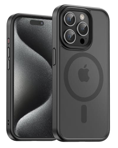 Image of UNBREAKcable Magnetic for iPhone 15 Pro Case, Compatible with MagSafe, Full Camera Protection, Built-in Magnetic Ring, Drop Protection Shockproof Slim Phone Cover (Black)