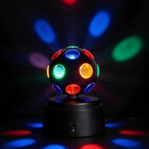 Image of LED Disco Ball - Party Lamp | 360 Rotating Colorful Flashing Disco Party Lights Desk Lamp for Wedding Christmas Halloween Home Bar Karaoke Indoor Outdoor Partys Dance Home Decor 1-Pack