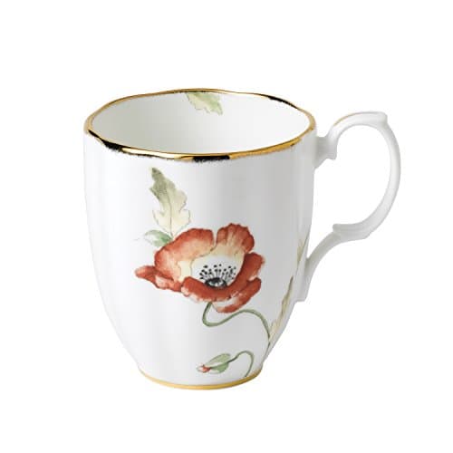 Image of Royal Albert 100 Years 40017580 1970 Poppy Mug 0.4L/14.1floz White, Bone China, 0.4ltr