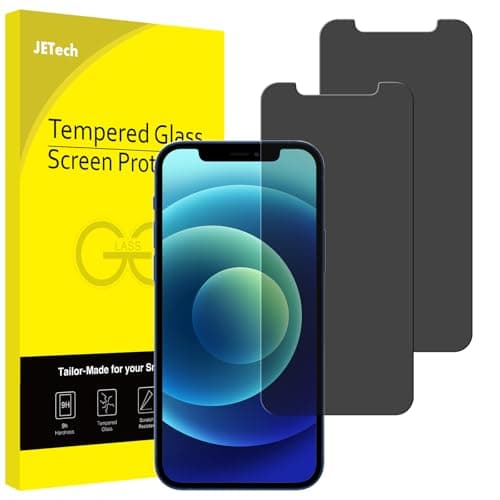 Image of JETech Privacy Screen Protector for iPhone 12 mini 5.4-Inch, Anti Spy Tempered Glass Film, 2-Pack