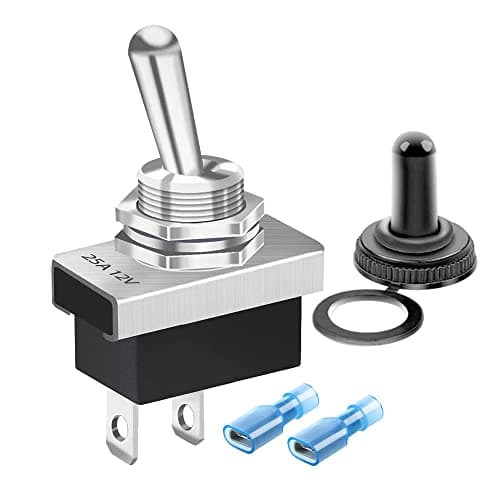 Image of Gebildet Metal Toggle Switch 25A 12VDC/15A 24VDC/10A 250VAC/ 15A 125VAC SPST ON/Off 2Pin 2 Position with Upgrade Waterproof Cover Cap for Auto Car KN3D-101