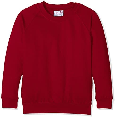 Image of AWDis Boy's Kids Academy Raglan Sweatshirt School Top, Red (Academy Claret), 7-8 Years (Manufacturer Size:Medium)