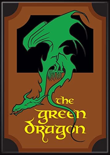 Image of Ata-Boy Lord of The Rings The Green Dragon Sign 2.5" X 3.5" Magnet for refrigerators and lockers