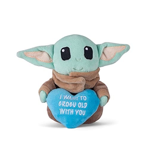 Image of Star Wars Dog Toy Baby Yoda Plush Squeaker| 6” The Child, Grogu Valentines to My Heart Plush Squeaker Pet Toy | Star Wars Toy for Dogs Grogu Baby Yoda Stuffed Animal 6 inch