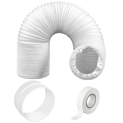 Image of SPARES2GO Long Air Conditioner Hose Pipe PVC Air Con Duct AC Extension Kit (6m, 5" 125mm)