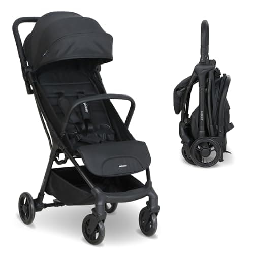 Image of My Babiie MBX2 Compact Stroller – from Birth to 22kg, Foldable, Lightweight, Travel Buggy for Toddlers, Pushchair with UPF50+ Sun Canopy - Black