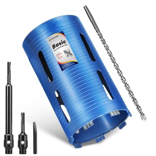 Image of DaduoRi 140mm x 240mm Long Core Drill Bit Set with 240mm,110mm SDS Plus Adaptor & Centre Pilot Bit,Diamond Core Drill Set for Brick Block Masonry Stone,1/2 BSP Thread
