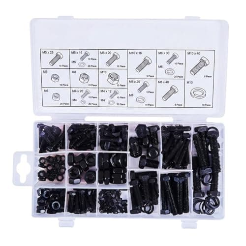 Image of 240 Piece Nuts and Bolts Assorted Set M4 M5 M6 M8 M10 Stainless Steel Nuts & Bolts Assortment Kit with Box for Home, Office and Workshop