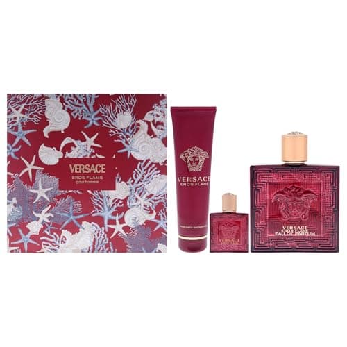 Image of Versace Eros Flame by Versace for Men - 3 Pc Gift Set 3.4oz EDP Spray, 0.17oz EDP Spray (Mini), 5oz Bath and Shower Gel