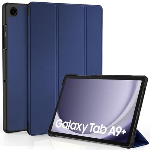 Image of EasyAcc Case for Samsung Galaxy Tab A9+ Plus 11 Inch 2023 Tablet, Ultra Thin Cover with Stand PU Leather Protective Cover for Samsung Tab A9+ (SM-X210/SM-215/SM-216), Blue