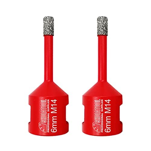 Image of SHDIATOOL Dry Diamond Drill Core Bit 2pk Diameter 6mm Vacuum Brazed Drilling Porcelain Tile Granite Marble