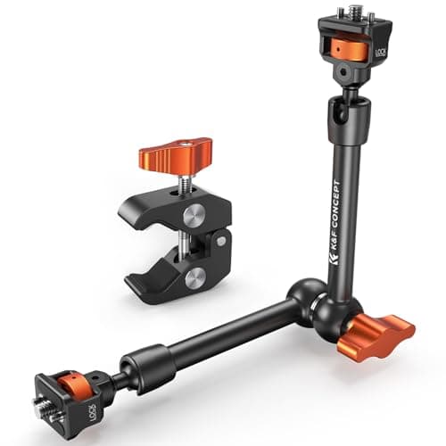 Image of K&F CONCEPT 11" Magic Arm Super Clamp Kit, Camera Clamp Mount with 1/4" 3/8" Screw ARRI Locating Pins for DSLR Action Cam Monitor Tripod, Extension Arm Compatible with DJI Osmo GoPro Hero Insta360