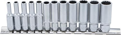 Image of BGS 2757 | Socket Set, 12-point, deep | 6.3 mm (1/4") Drive | Inch Sizes | 12 pcs.