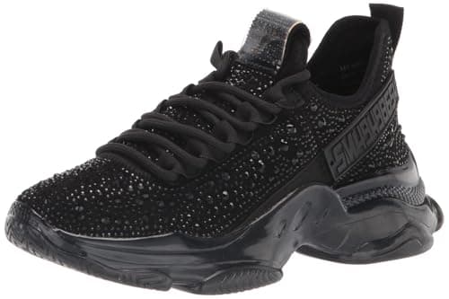 Image of Steve Madden Women's Maxima Sneaker, Black, 3.5 UK