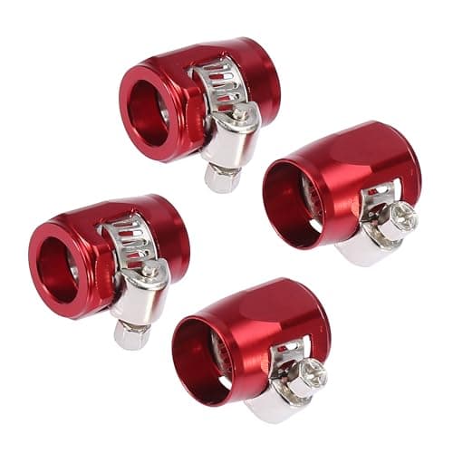 Image of VekAuto 4 Pcs Car Hose Finisher Clamp, AN6 Universal for Car Aluminum Alloy Red