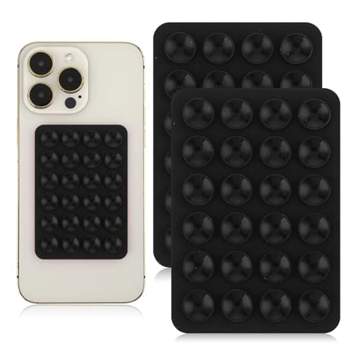 Image of Giantree 2 Pcs Silicone Suction Phone Case Adhesive Mount, Suction Phone Case Mount Anti-Slip Hands-Free Mobile Accessory Phone Accessory Holder (Black)