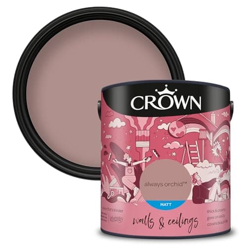 Image of Crown Walls & Ceilings Matt Emulsion Paint, Size 2.5L, Always Orchid