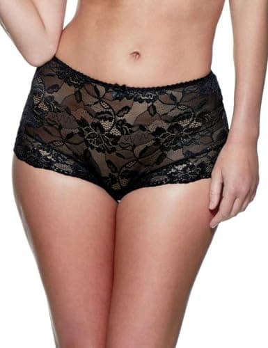 Image of Charnos Women's Rosalind Deep High Rise Briefs, Black Size 20
