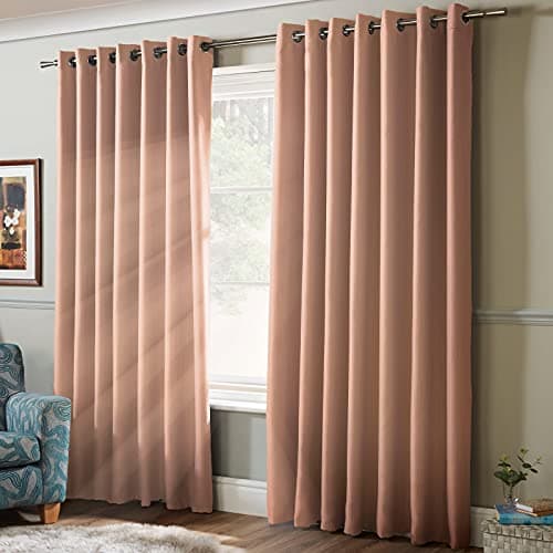 Image of Alan Symonds 100% Blackout Ring Top Eyelet Curtains - Pink (229cm x 229cm)