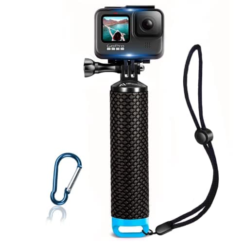 Image of MiPremium Waterproof Floating Hand Grip Compatible with GoPro Hero 13 12 11 10 9 8 7 6 5 4 3+ 2 1 Session Black Silver Handler & Handle Mount Accessories Kit for Water Sport and Action Cameras (Blue)