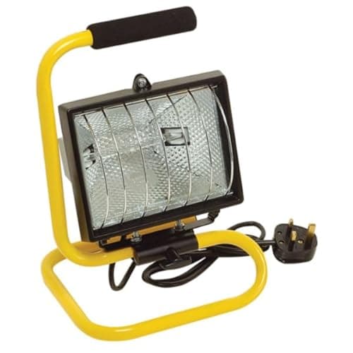 Image of Garden Mile 400W Portable Halogen Work Light – Weatherproof Aluminium Floodlight with Cable & Plug, R7s Compatible Lamp with Handle & Wire Guard for Indoor & Outdoor Use