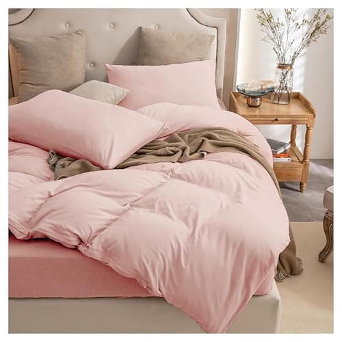 Image of Ev Dekor®Bedding Single Blush | Pink Duvet Cover Sets - Soft Microfibre Polyester Duvet Cover with Pillow cases - Quilt Cover Set