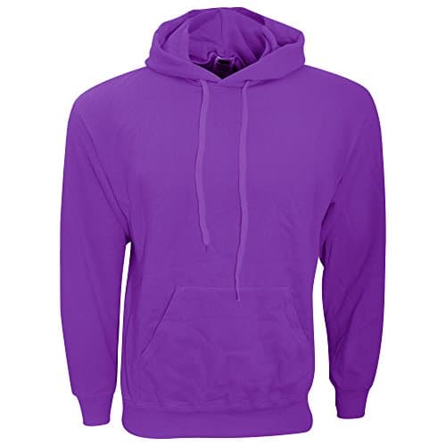Image of Fruit of the Loom Mens Hooded Sweatshirt/Hoodie (M) (Purple)