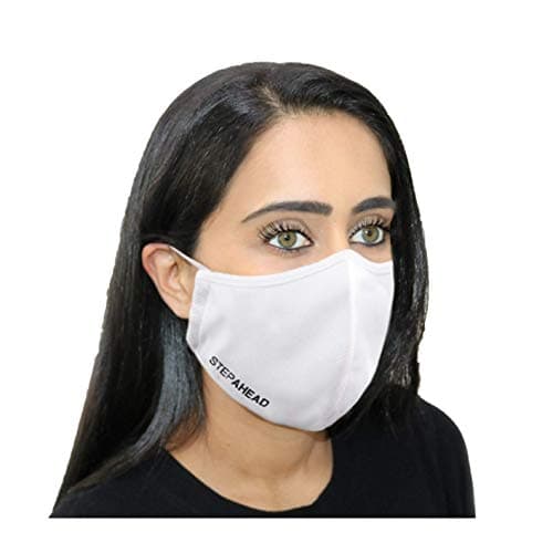 Image of Step Ahead ® | 10 Pack Triple Layer Cotton White Face Mask (Pack of 10) | Unisex Reusable Fashion Washable | Nano Mesh Water Repellent Layer | Protects from Dust, Pollution, Droplets | UK Seller