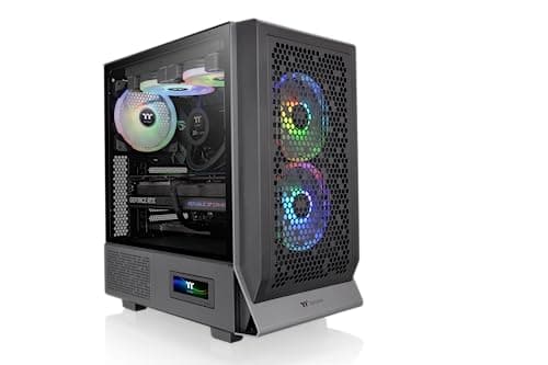 Image of Thermaltake Ceres 300 Black/Mid Tower E-ATX Computer Case with Tempered Glass Side Panel/ 2xCT140 ARGB Fan Preinstalled/Rotational PCIe Slots/ 3 Years Warranty