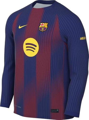 Image of FC Barcelona 2025/26 Stadium Home Replica Long Sleeve Football Jersey with Nike Dri-FIT Technology for Men HJ4611