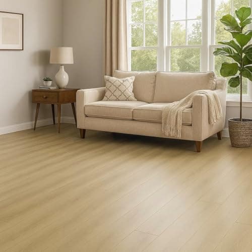 Image of Home Treats Pack Of 6 Waterproof Laminate Floorboard Flooring Planks, Solid Wooden Flooring For Home, Kitchen, Living Room, Bedrooms, Size 122cm x 20cm (Natural Oak)