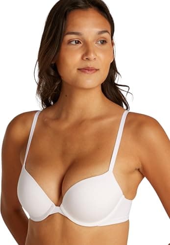 Image of Calvin Klein Women’s Plunge Push Up Bra, White (White), 32B