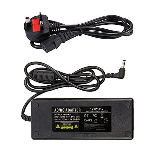 Image of COLM 24V 5A Power Supply Adapter 120W Converter 100-240V AC to DC 24 Volt 5Amp 5 Amp Power Adapter Transformer 4.5A 4A 3.5A 3A for LED Strip Light CCTV Security System