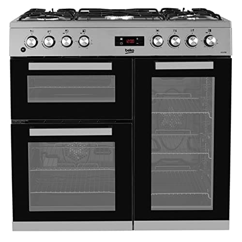 Image of Beko 90cm Dual Fuel Range Cooker - Stainless Steel