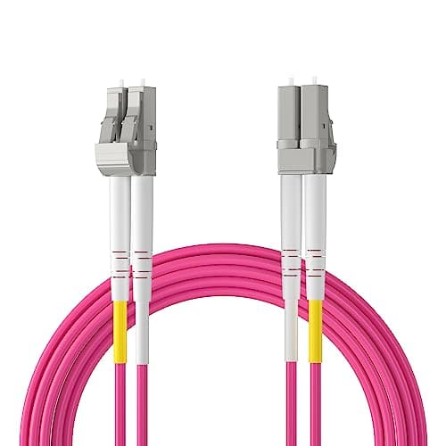 Image of Ipolex 15m OM4 LC to LC Fiber Patch Cable, Duplex 50/125μm, MMF, 10/40Gb, Compatible with SFP/SFP+ Transceivers, for Data Center Networking