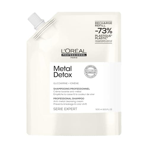 Image of L’Oréal Professionnel Metal Detox Shampoo, Prevent Breakage & Colour Fade from hard water, Prevent Damaged Hair, Sulphate-Free & Vegan, Refill