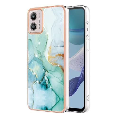 Image of Dfjhure Motorola E13 Phone Case Marble Design Thin Slim Soft TPU Silicone Shockproof Bumper Protective Rubber Phone Cover for Motorola Moto E13- green
