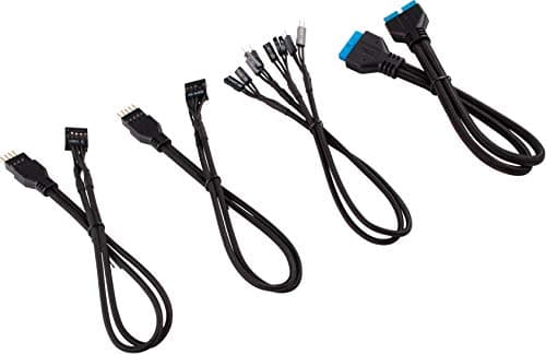 Image of Corsair 30cm Black Premium Braided Sleeved Front Panel Extension Kit