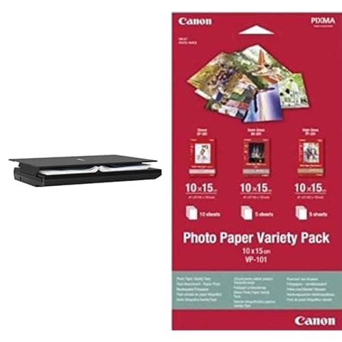 Image of Canon LiDE 300 Colour Flatbed Scanner - Black & 10 x 15 cm Photo Paper