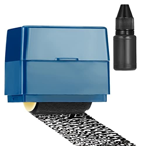 Image of Identity Protection Roller Stamp Wide Rolling Theft Identity Prevention Stamp for Secure Confidential ID Blackout Security, Anti Theft and Privacy Safety (Dark Blue, 1)