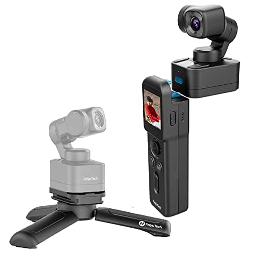 Image of Feiyu Pocket 3 Action Camera 4K with Remote Control Bundle [Official],3-Axis Anti-Shake Stabilization,12MP Ultra HD,Built-in MIC,130° Wide View,for Vlogging,Diving,Riding