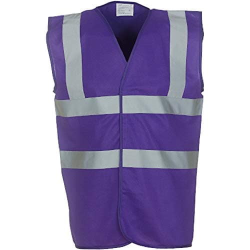 Image of Yoko Men's Yk001/Hvw100 Hi Vis 2 Band and Braces Waistcoat - Purple, Small