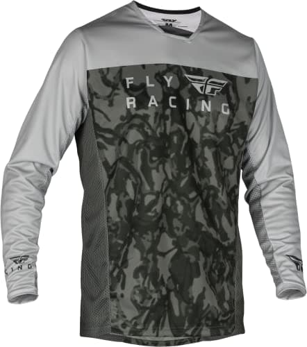 Image of Fly Racing Radium Riding Jersey, Dark Grey Camo/Grey, S