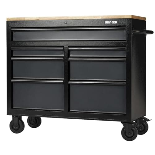 Image of BUNKER 7 Drawer Workbench Roller Tool Cabinet, 41", Grey
