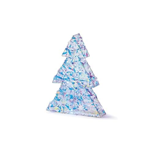 Image of Premier Decorations Light Up Iridescent Twist Tree Christmas Decoration - 35cm - Battery Operated - White LEDs - Home - Festive Christmas Lights - Novelty Xmas