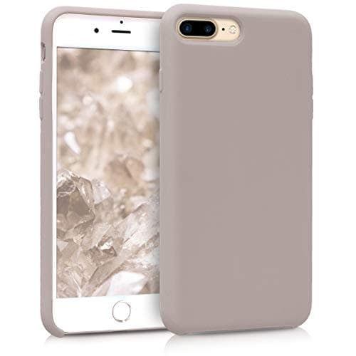 Image of kwmobile Case for Apple iPhone 7 Plus/iPhone 8 Plus Case - Soft Cover - Shockproof Silicone - Wireless Charging Light Taupe