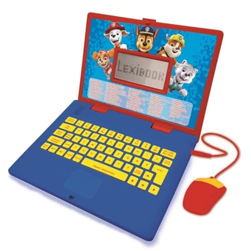 Image of Lexibook, Paw Patrol, Educational and Bilingual Laptop German/English, Toy for Child Kid (Boys & Girls), 124 Activities, Learn Play Games and Music, Red/Blue, JC598PAZi3LXB