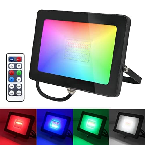 Image of Long Life Lamp Company Outdoor 30w LED RGB Flood Light Colour Changing Plus Cool White Remote Control 240v Memory Function IP65 FL04